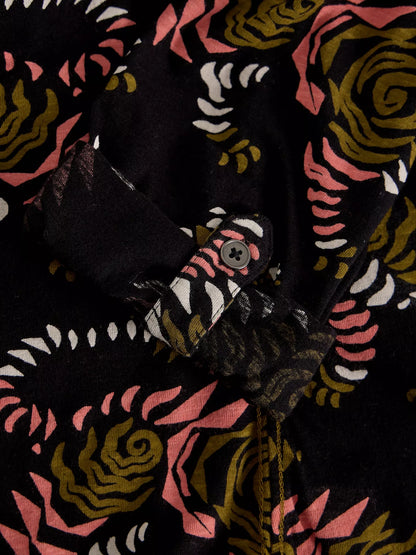 White Stuff Annie Jersey Shirt in Black Print