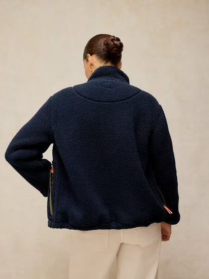 White Stuff Borg Zip Through in Navy Multi