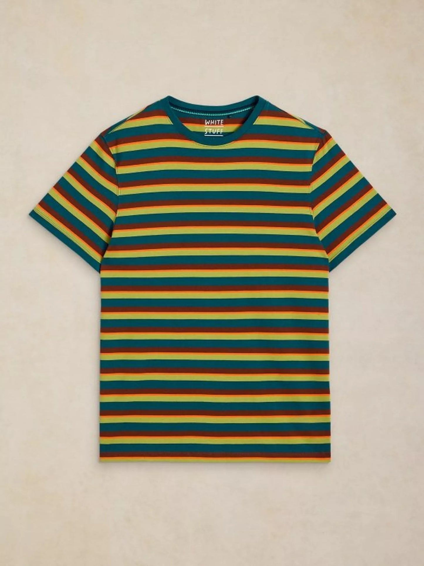 White Stuff Abersoch Stripe Tee in Brown Multi