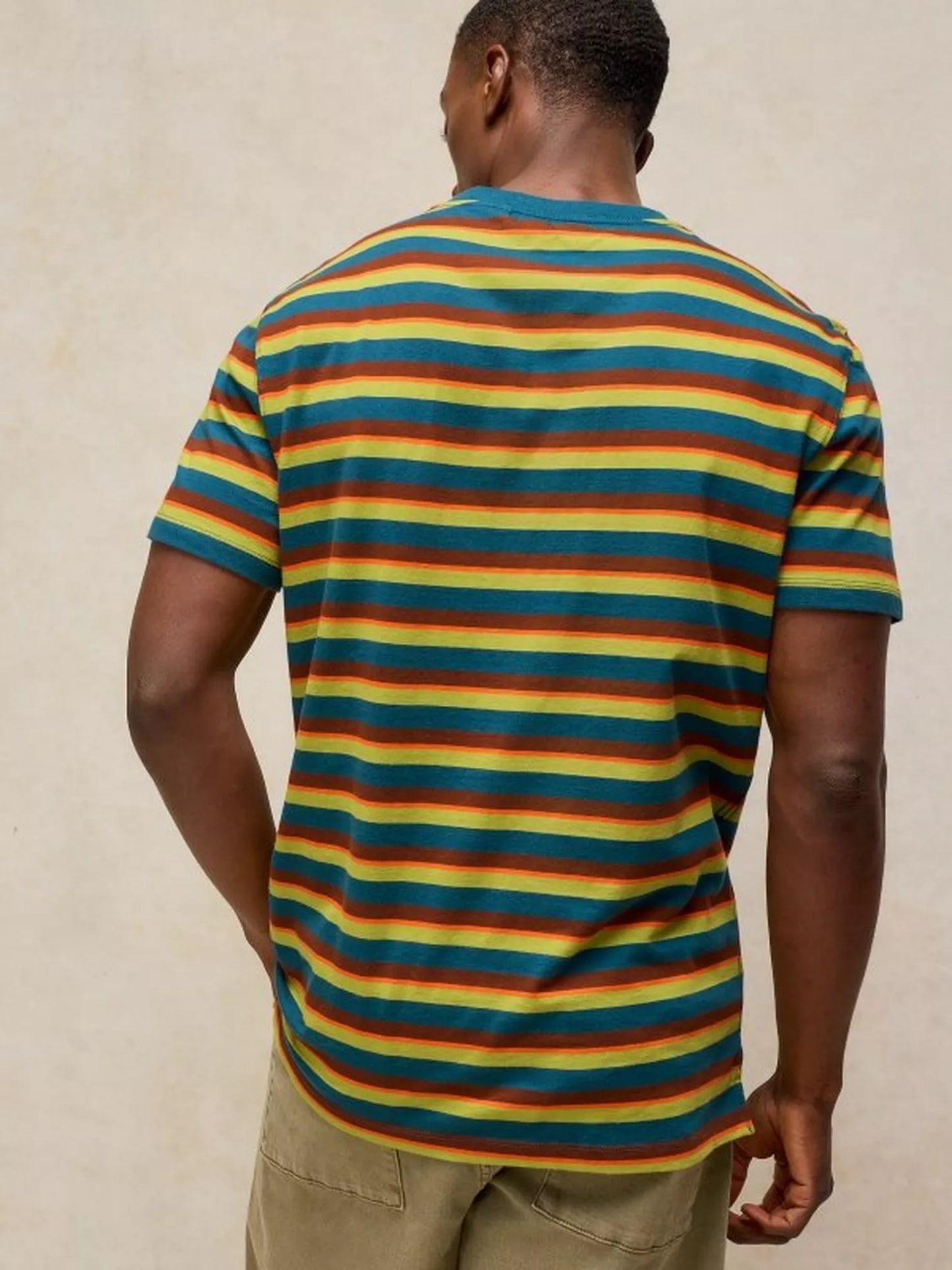 White Stuff Abersoch Stripe Tee in Brown Multi
