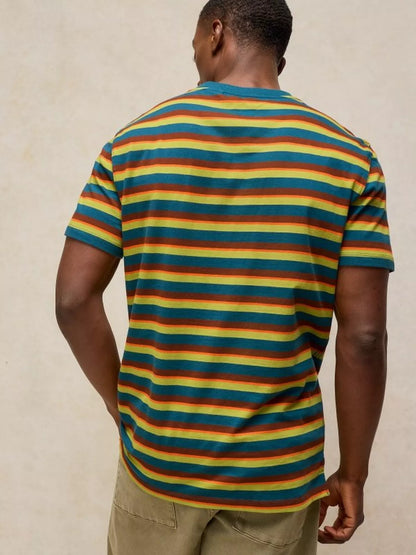 White Stuff Abersoch Stripe Tee in Brown Multi