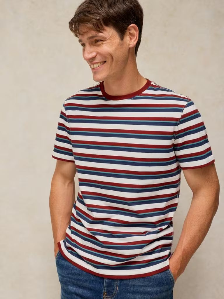 White Stuff Abersoch Stripe Tee in Ivory Multi