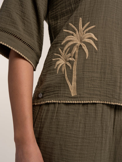 Brakeburn Bruna Embroidered Double Cloth Blouse