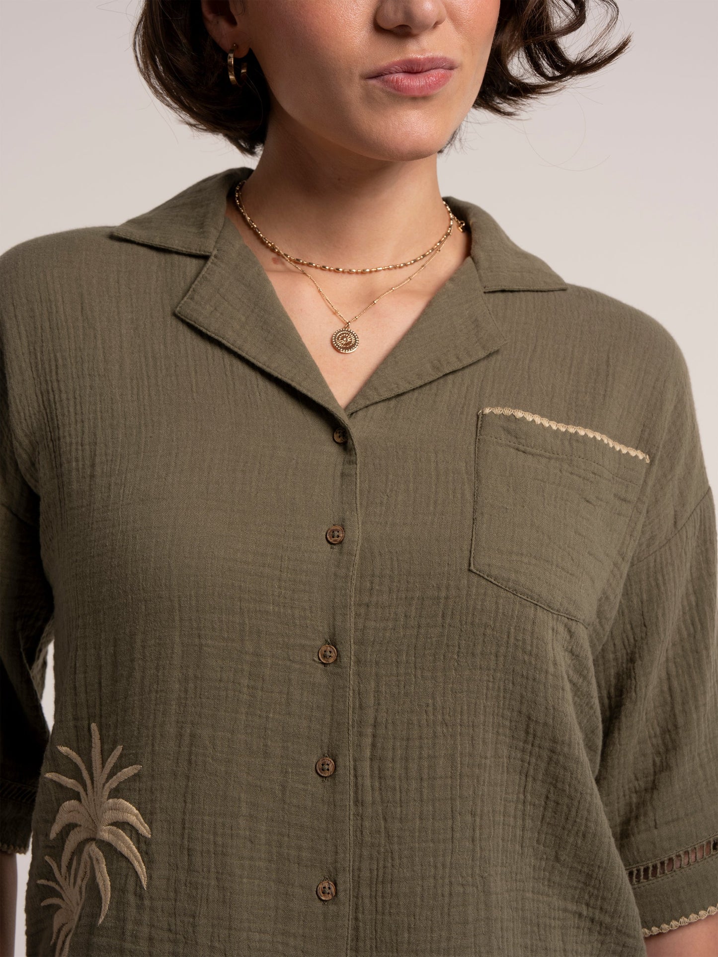 Brakeburn Bruna Embroidered Double Cloth Blouse
