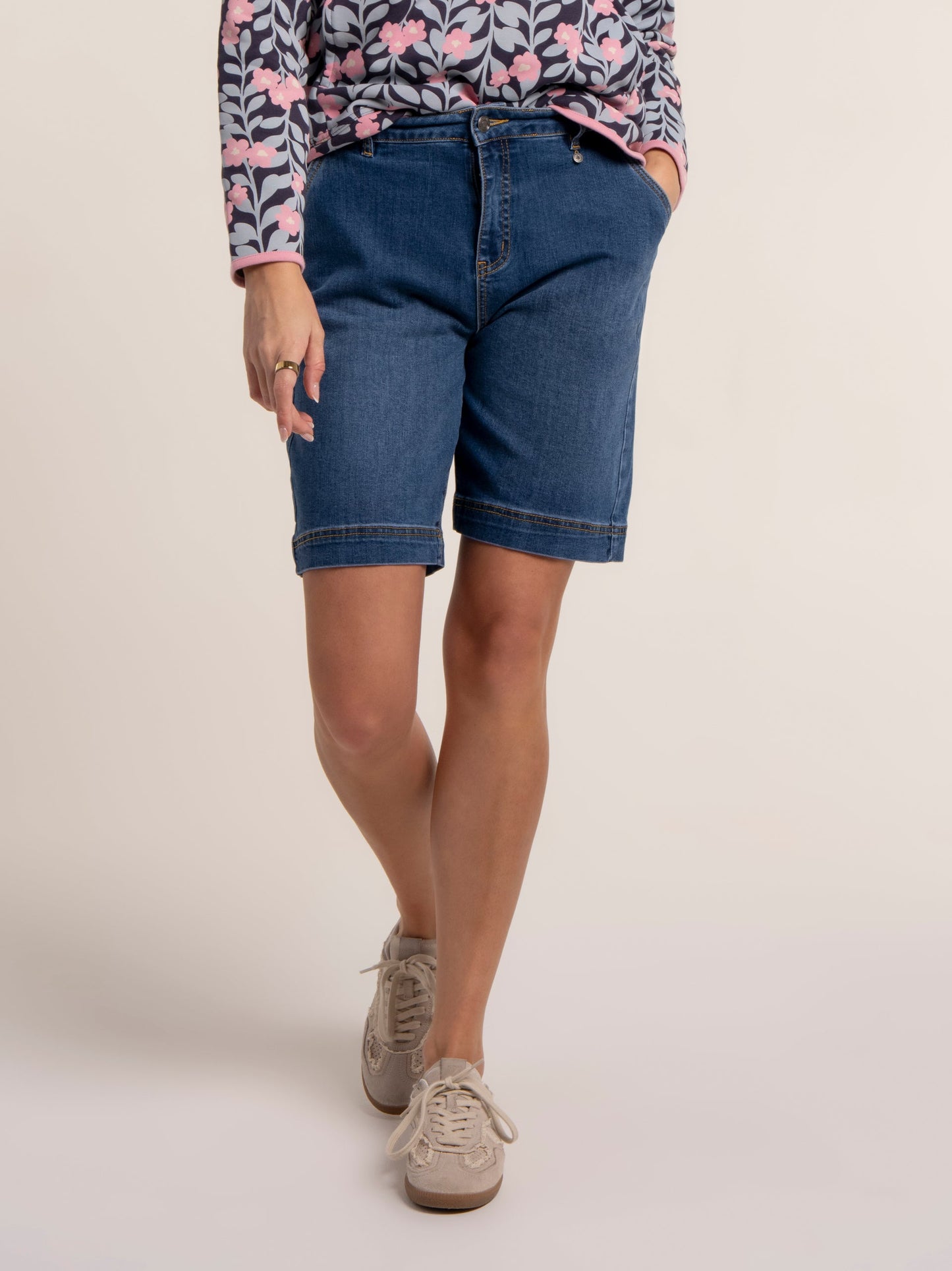 Brakeburn Wide Leg Denim Shorts