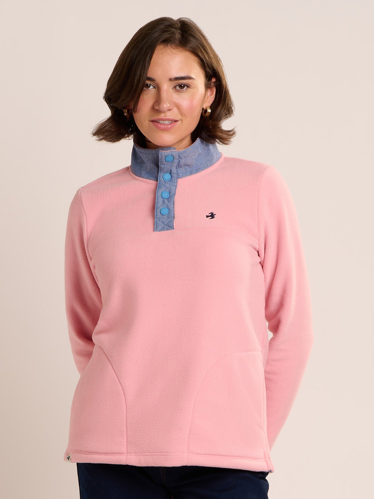 Brakeburn Trent Quarter Zip Micro Fleece in Pink