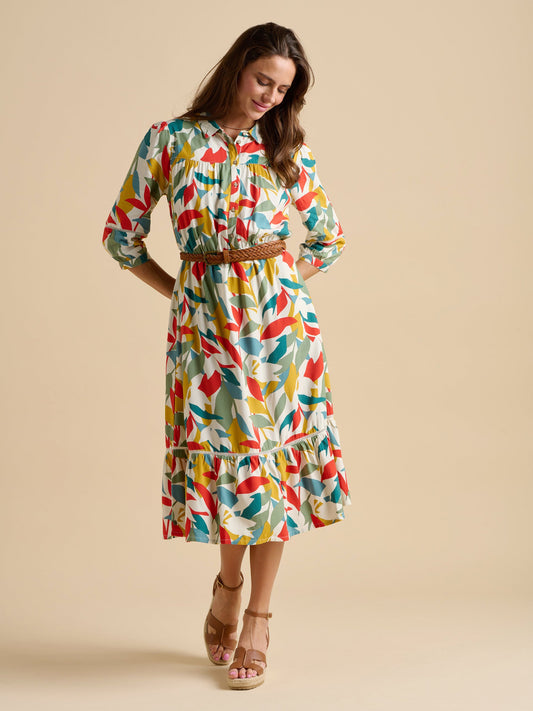 Brakeburn Falling Leaves Midi Dress