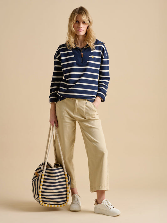 Brakeburn Quarter Zip Track Top in Navy