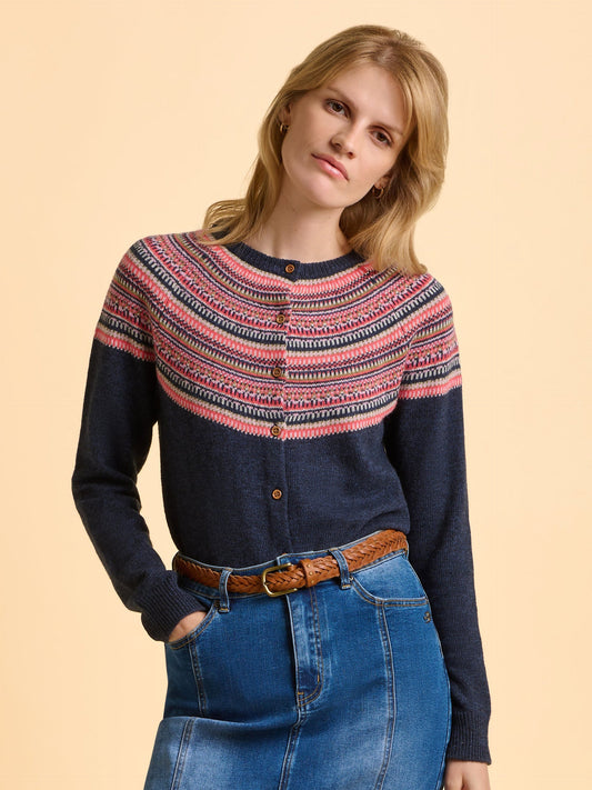 Brakeburn Deepwater Fairisle Cardigan