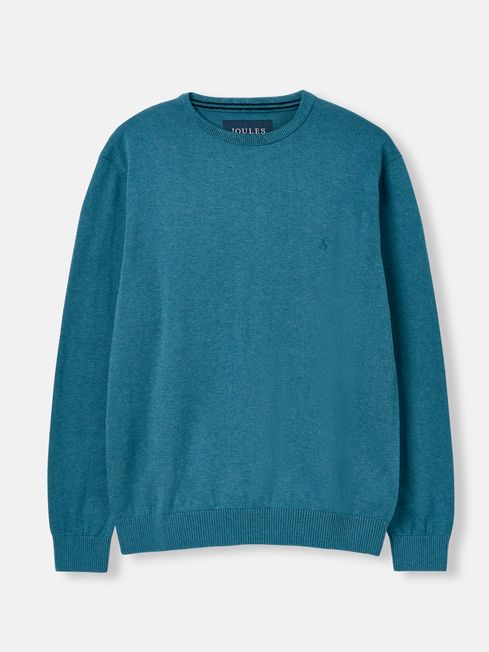 Joules Jarvis Crew Neck Knitted Jumper in Blue Marl
