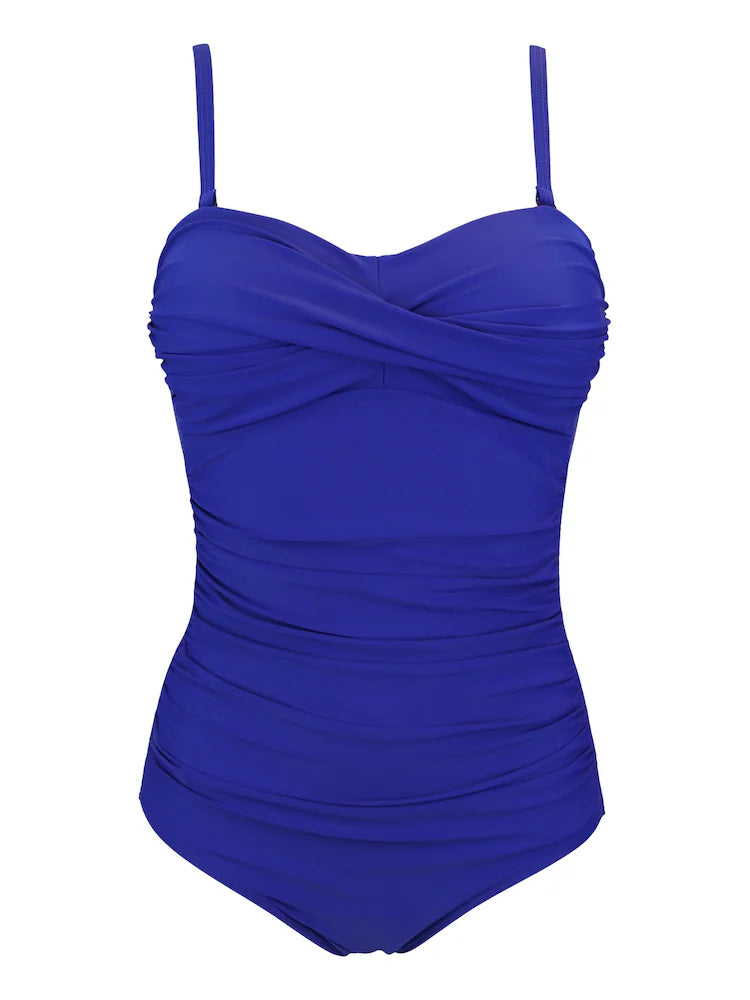 Pour Moi Strapless Tummy Control Swimsuit - Ultramarine