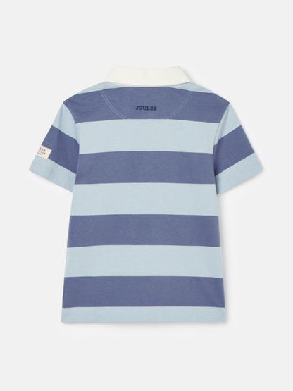 Joules Ozzy Black/Navy Stripe Jersey Short Sleeve Rugby Shirt