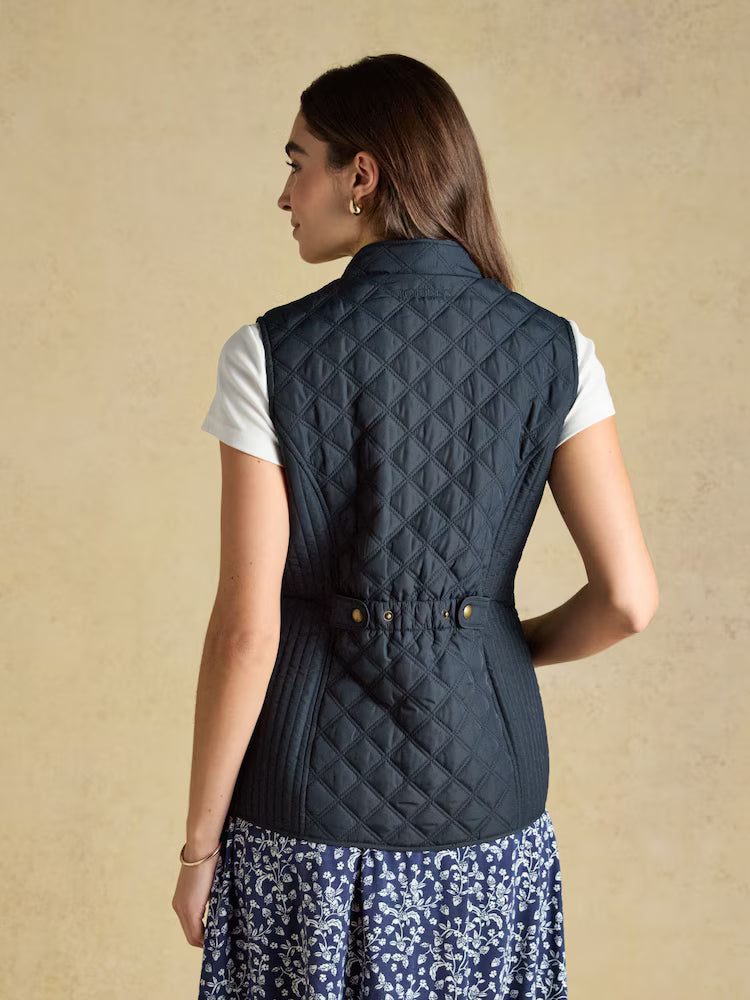 Joules Minx Navy Blue Showerproof Diamond Quilted Gilet
