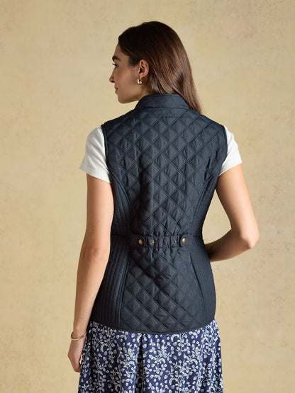 Joules Minx Navy Blue Showerproof Diamond Quilted Gilet