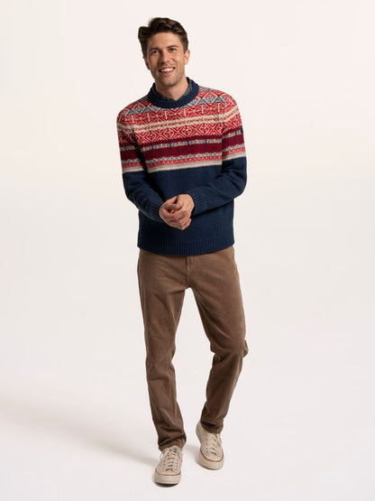 Brakeburn Clapham Fairisle Crew Knitted Jumper