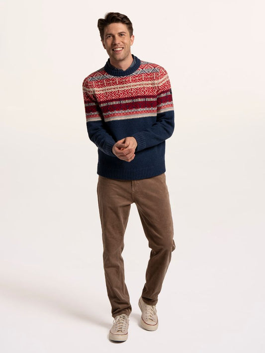 Brakeburn Clapham Fairisle Crew Knitted Jumper