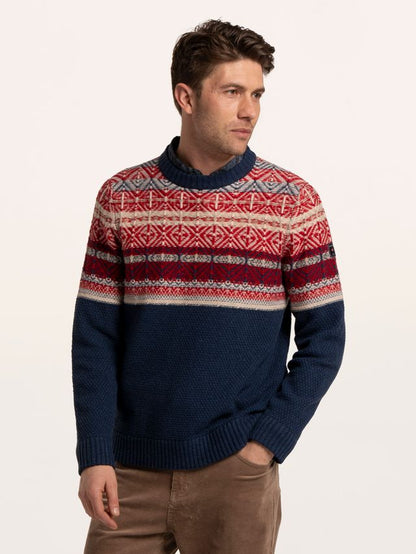 Brakeburn Clapham Fairisle Crew Knitted Jumper