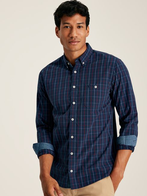 Joules Abbott Long Sleeve Check Shirt in French Navy