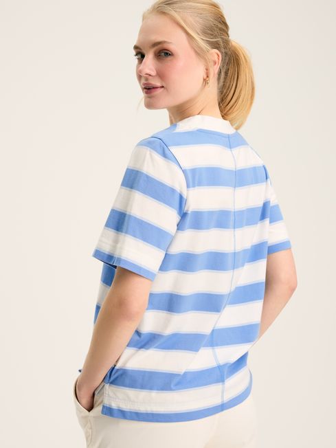 Joules Darcy V-Neck Tee in Blue Stripe
