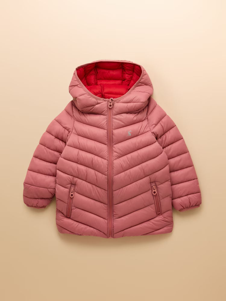 Joules Cairn Girls Pink Showerproof Padded Coat
