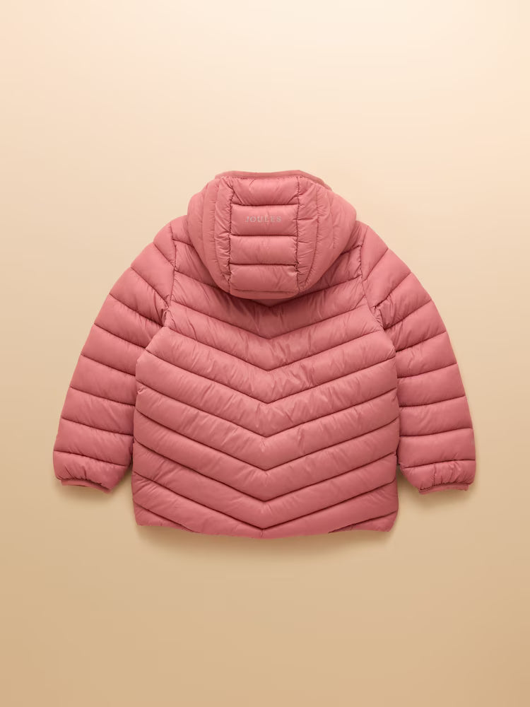Joules Cairn Girls Pink Showerproof Padded Coat