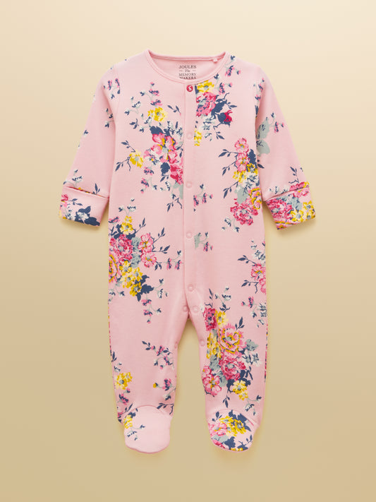 Joules Razamataz Cotton Babygrow in Pink Floral
