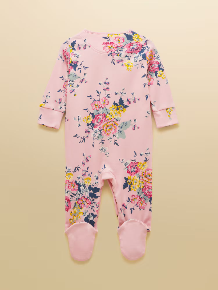 Joules Razamataz Cotton Babygrow in Pink Floral