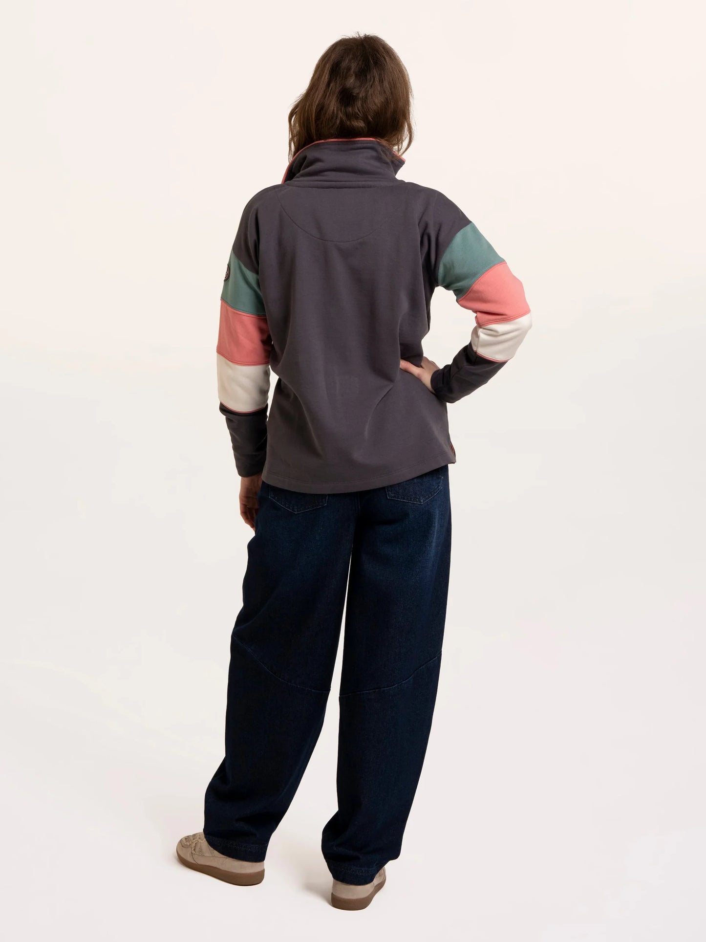 Brakeburn Wilverley Colour Block Sleeve 1/4 Zip Sweatshirt