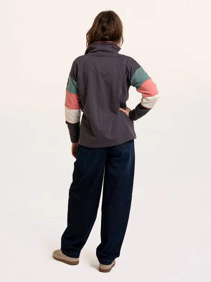 Brakeburn Wilverley Colour Block Sleeve 1/4 Zip Sweatshirt