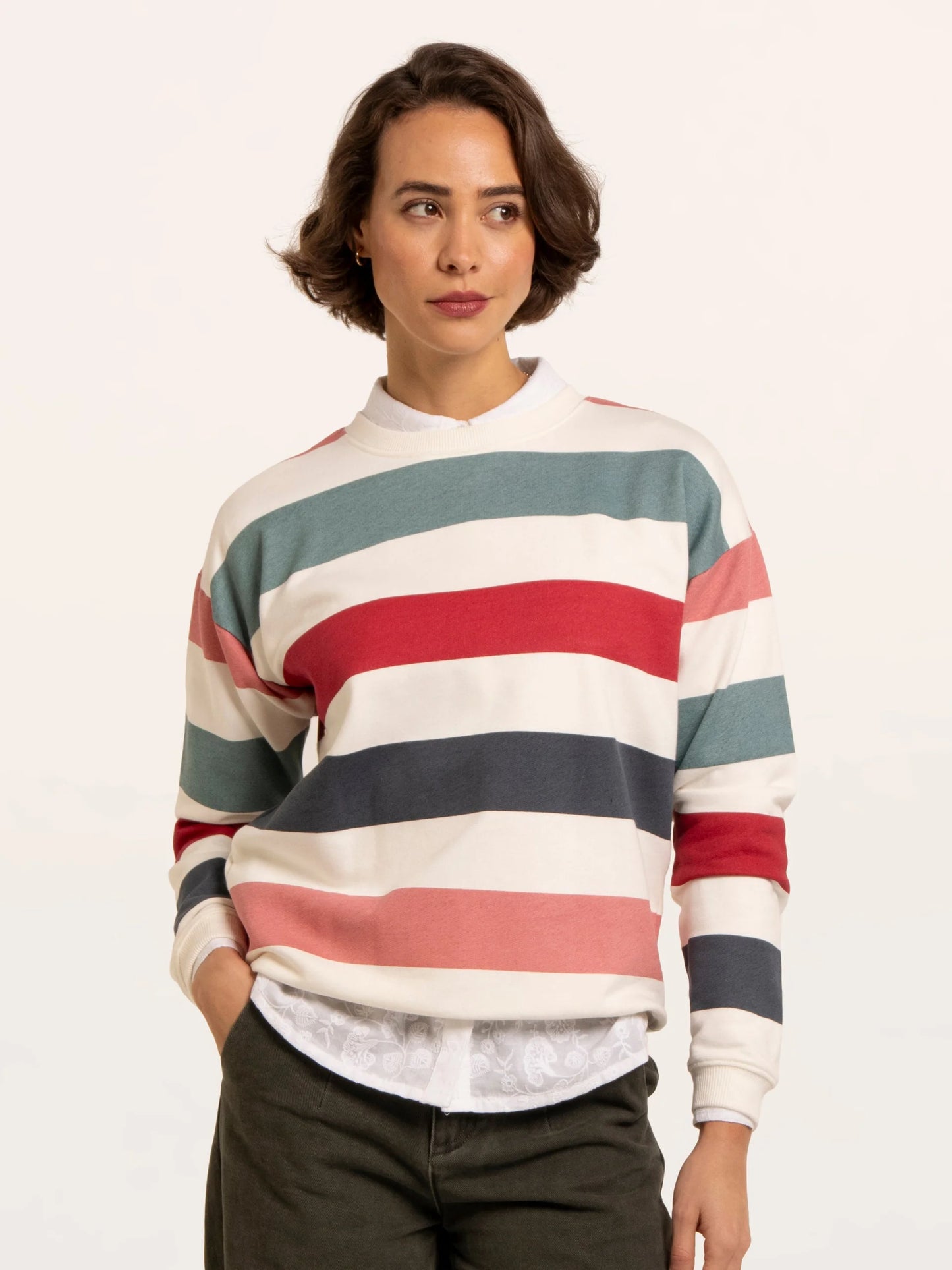 Brakeburn Rockford Striped Drop Shoulder Sweatshirt