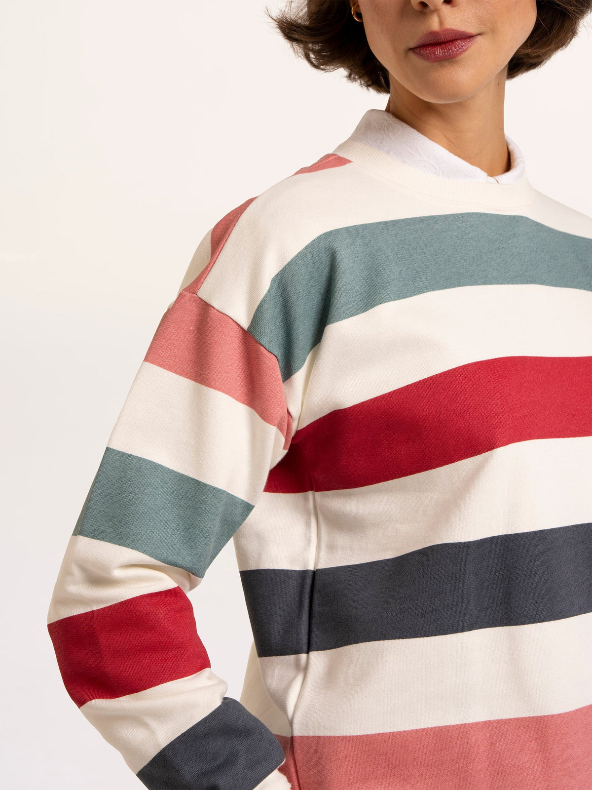 Brakeburn Rockford Striped Drop Shoulder Sweatshirt