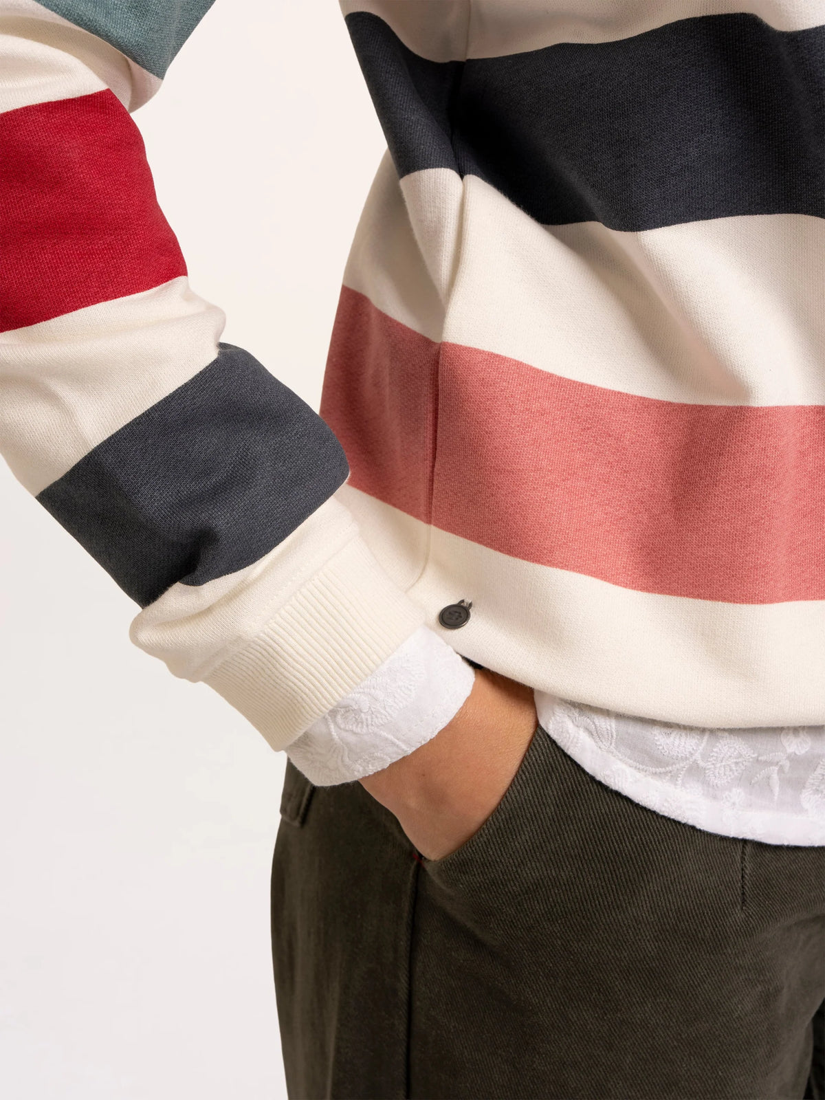 Brakeburn Rockford Striped Drop Shoulder Sweatshirt