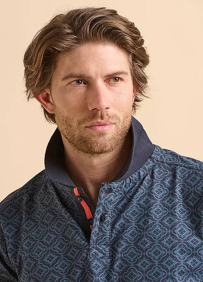 Brakeburn Navy Tile Polo Shirt