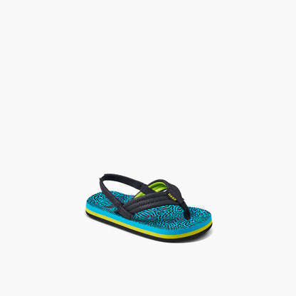 Reef Little Ahi Flip Flops in Blue Coral