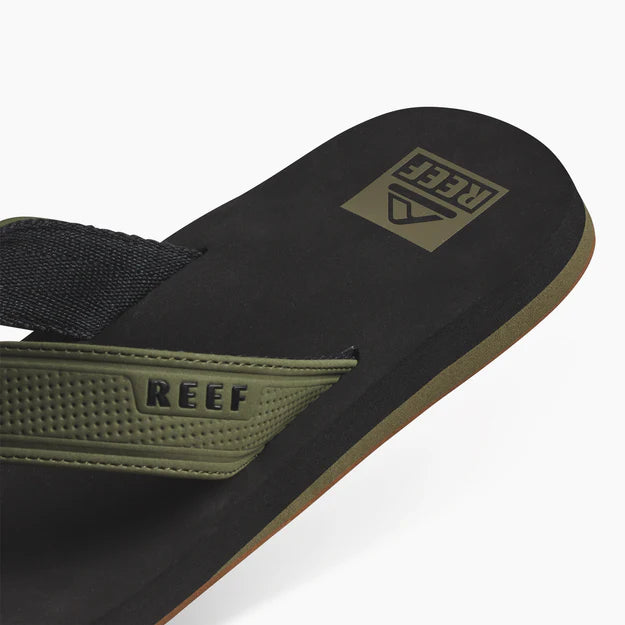 Reef The Layback Flip Flops in Black/Olive