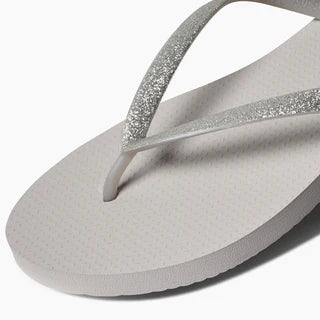 Reef Seaside Flip Flops in Silver Glitter