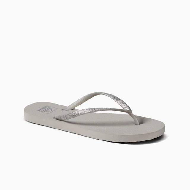 Reef Seaside Flip Flops in Silver Glitter