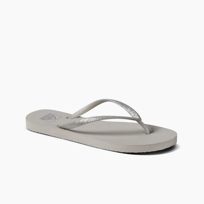 Reef Seaside Flip Flops in Silver Glitter