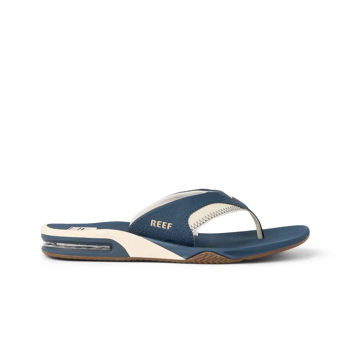 Reef Fanning Flip Flops in Navy/Oat