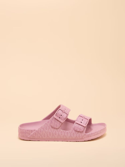 Joules Sunseeker Print Sliders in Pink