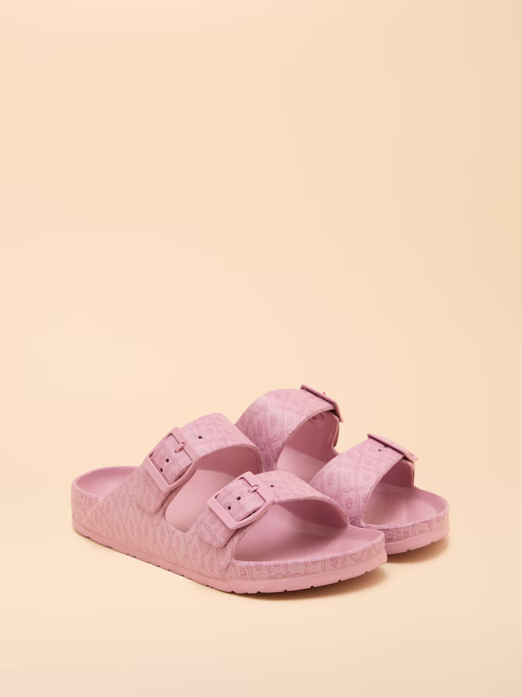 Joules Sunseeker Print Sliders in Pink