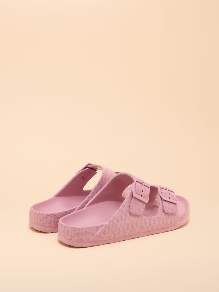 Joules Sunseeker Print Sliders in Pink