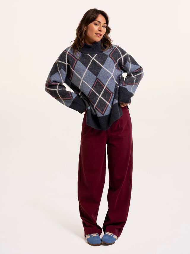 Brakeburn Helga Argyle Intarsia Knitted Jumper