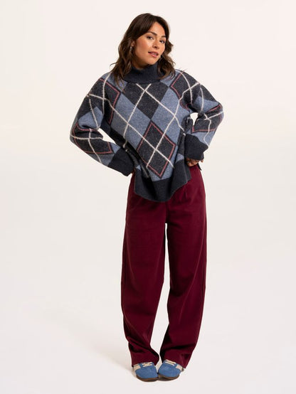 Brakeburn Helga Argyle Intarsia Knitted Jumper