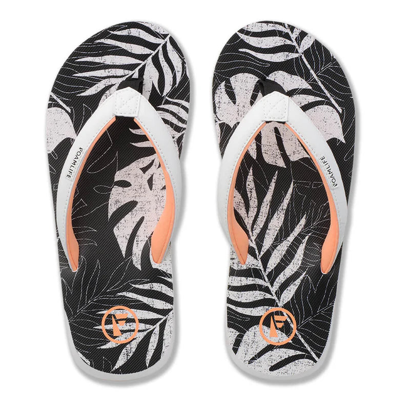 Foamlife Zikat Flip Flops in Black/White