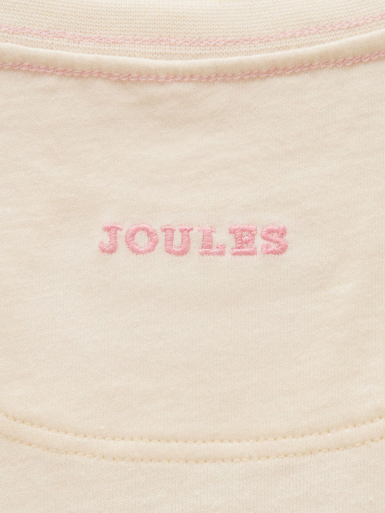 Joules Ava Girls Cream Applique Long Sleeve Tee