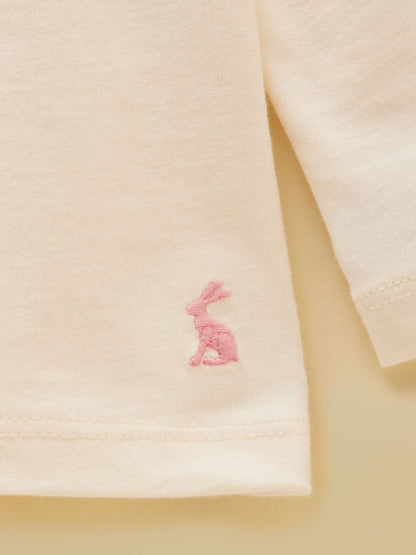 Joules Ava Girls Cream Applique Long Sleeve Tee