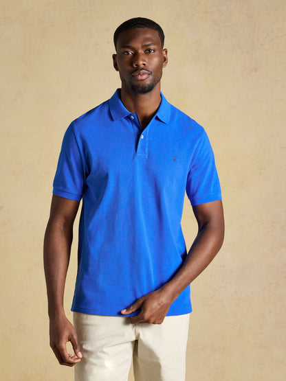 Joules Woody Bright Blue Short Sleeve Cotton Pique Polo Shirt