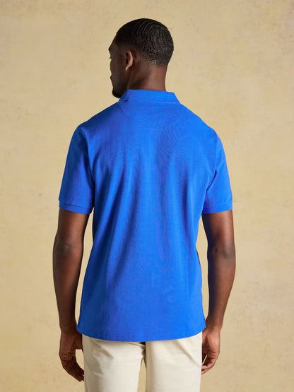 Joules Woody Bright Blue Short Sleeve Cotton Pique Polo Shirt