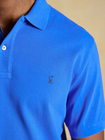 Joules Woody Bright Blue Short Sleeve Cotton Pique Polo Shirt